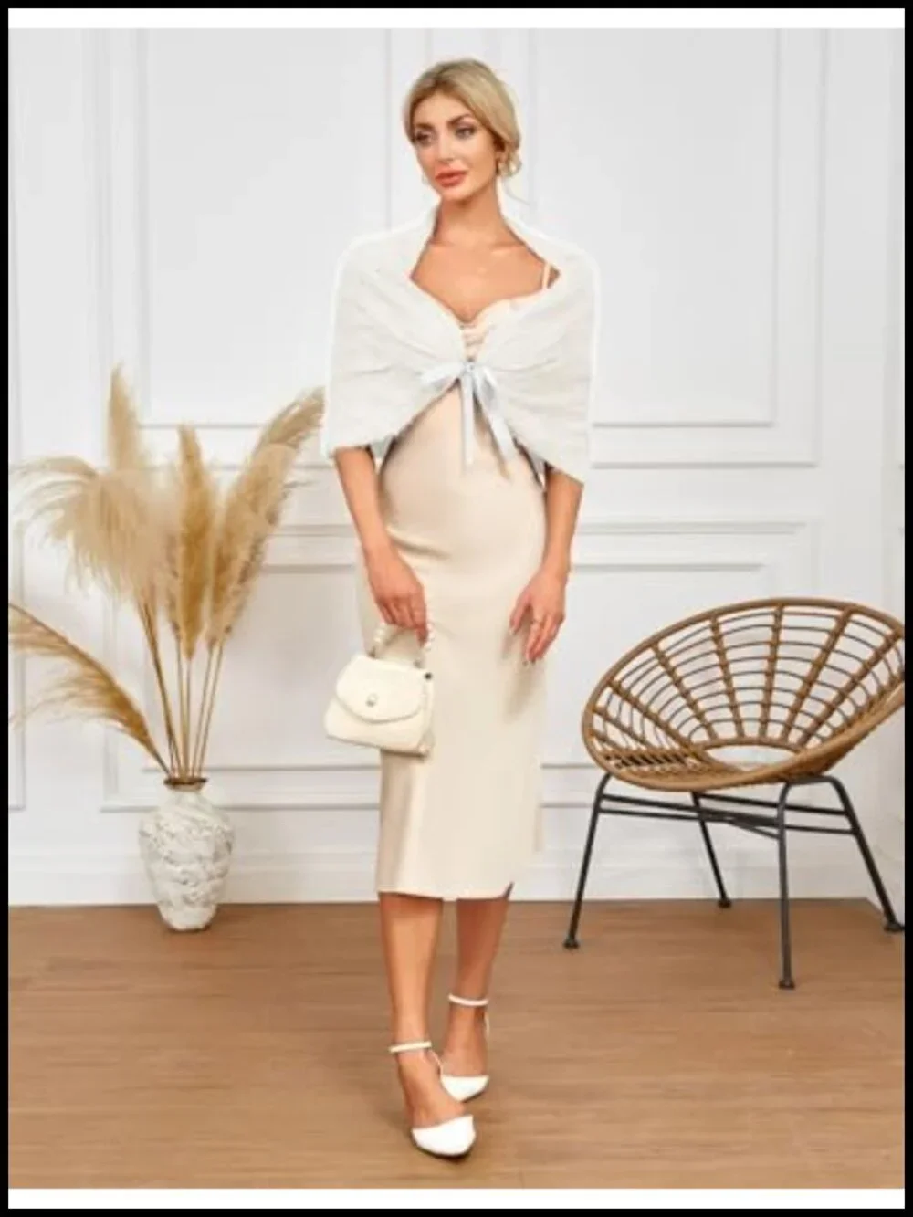 Knitted Shawl Wrap Winter Bridal Wedding Stole Shrug Party Scarf Dress Cover Up